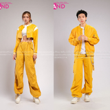 Outfit Phối Sẵn - (Quần Nắp Ngang Vàng phối Áo Bomber Vàng)