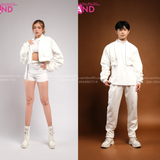 Outfit Phối Sẵn - (Set Quần Short Trắng Phối Áo Croptop Móc Trắng )