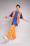  Outfit Phối Sẵn - (Quần Nắp Ngang Cam phối Gile Cam) 