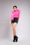 Outfit Phối Sẵn - (Bodysuit Hồng phối HAP0501 Áo Gile Phao Croptop Không Tay - Hồng)