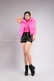 Outfit Phối Sẵn - (Bodysuit Hồng phối HAP0501 Áo Gile Phao Croptop Không Tay - Hồng)