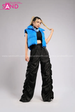 Outfit Phối Sẵn - (Quần Jogger Dù Ống Rộng phối Phao Gile Xanh Dương)