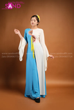 TMM0804 Váy Múa Hiện Đại Trắng Xanh