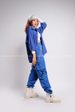 Outfit Phối Sẵn - (Quần Thụng Xanh Dương phối Sơmi Xanh Dương)