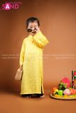 KAC0304 Áo Dài Gấm Trẻ Em Vàng