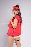 Outfit Phối Sẵn - (Quần Short Trắng phối Áo Gile Đỏ)