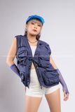 Outfit Phối Sẵn - (Quần Short Trắng phối Áo Gile Xanh Dương)
