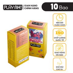 Bao Cao Su PlayAh Last Long Siêu Mỏng Kéo Dài Thời Gian Quan Hệ Hộp 10 size 52mm