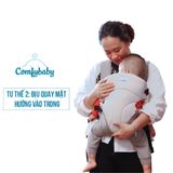  Địu em bé 3 tư thế thoáng khí siêu gọn nhẹ Comfybaby - Đen 