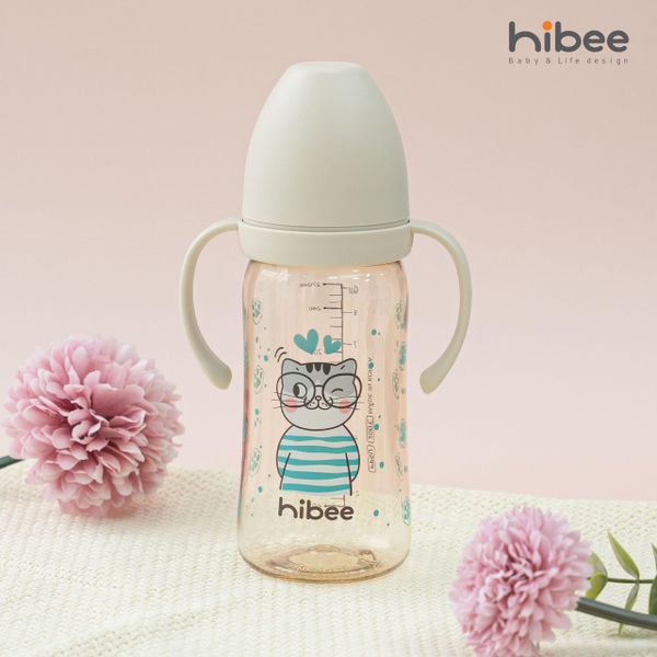  Bình sữa HiBee Gen Meow - Kính Cận (tặng kèm tay cầm) 