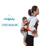  Địu em bé 3 tư thế thoáng khí siêu gọn nhẹ Comfybaby - Đen 