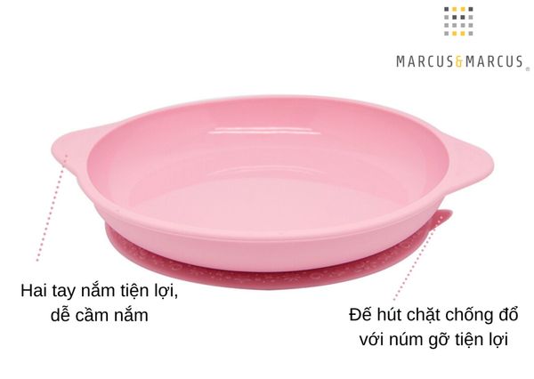  Đĩa ăn dặm silicon có đế hút chân không chống đổ cho bé Marcus & Marcus - Pokey 