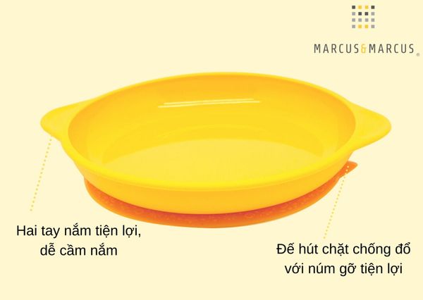  Đĩa ăn dặm silicon có đế hút chân không chống đổ cho bé Marcus & Marcus - Lola 