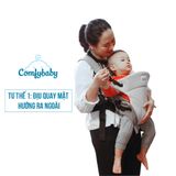  Địu em bé 3 tư thế thoáng khí siêu gọn nhẹ Comfybaby - Đen 