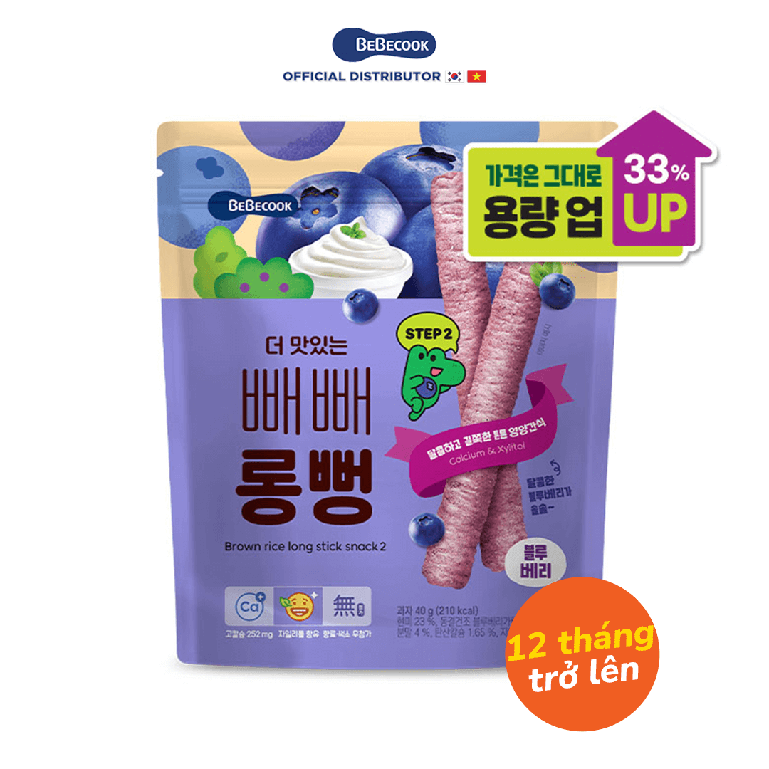  Bánh gạo lứt thanh dài BeBecook Step 2 - 12m 