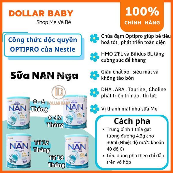  Sữa Nan Nga Optipro- 800 Gram 