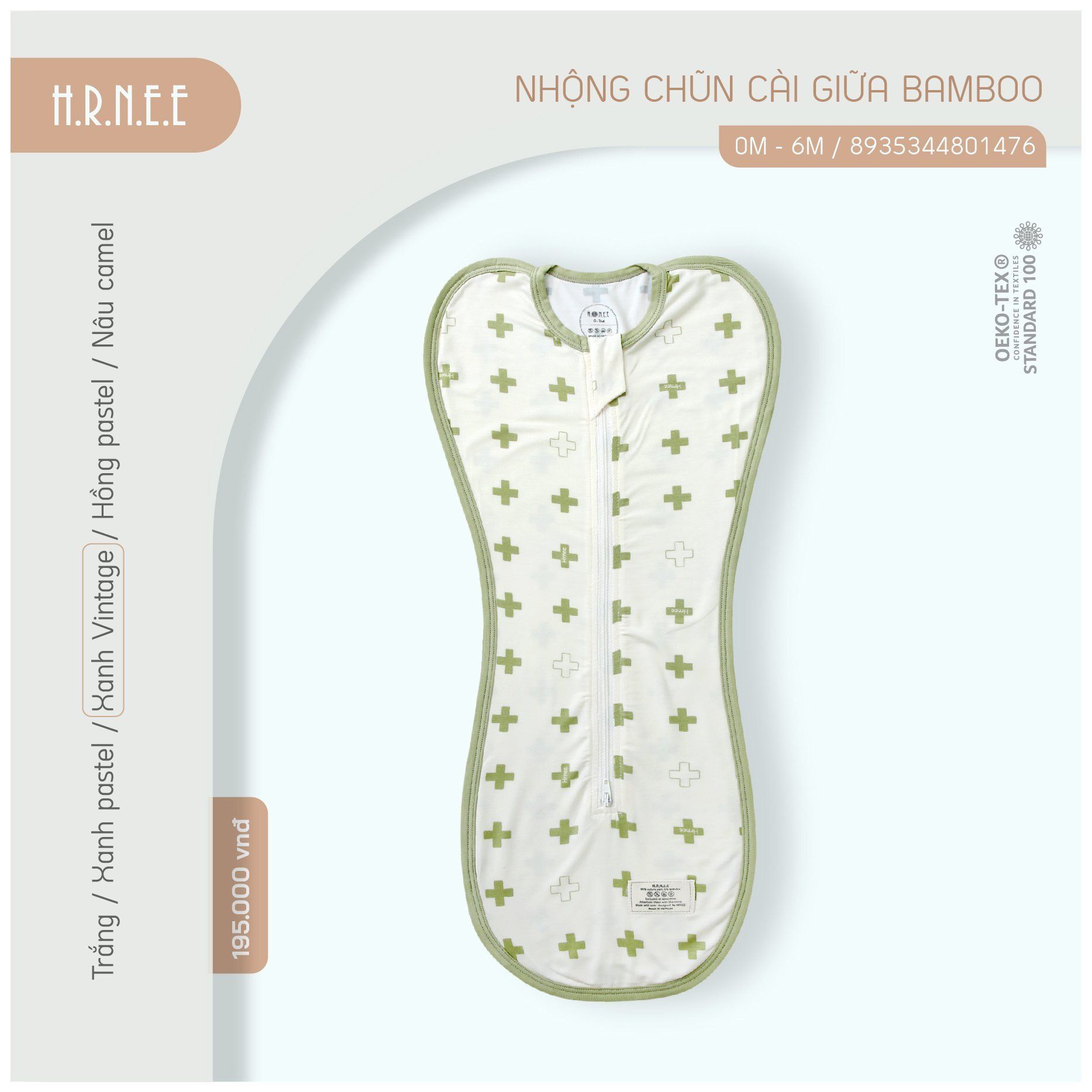  Nhộng Chũn Cài Giữa Bamboo HRNEE 