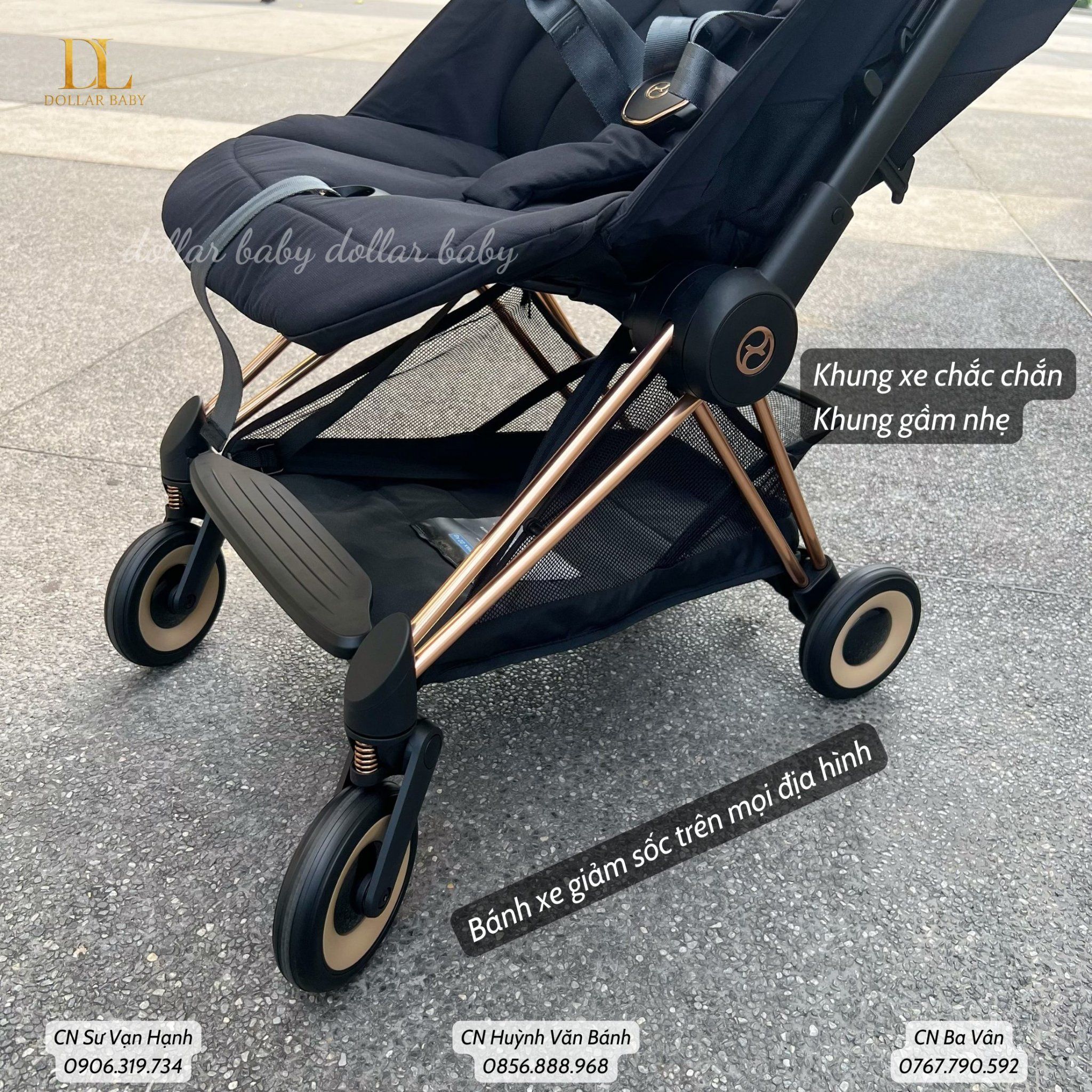  Xe đẩy Cybex COYA - (Rosegold Frame) - 1 raincover giá 1.100k 