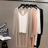  Áo Khoác Len Cardigan Mỏng Dáng Dài 