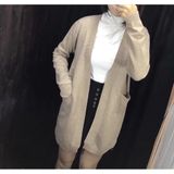  Áo Khoác Len Cardigan Mịn Dáng Dài 