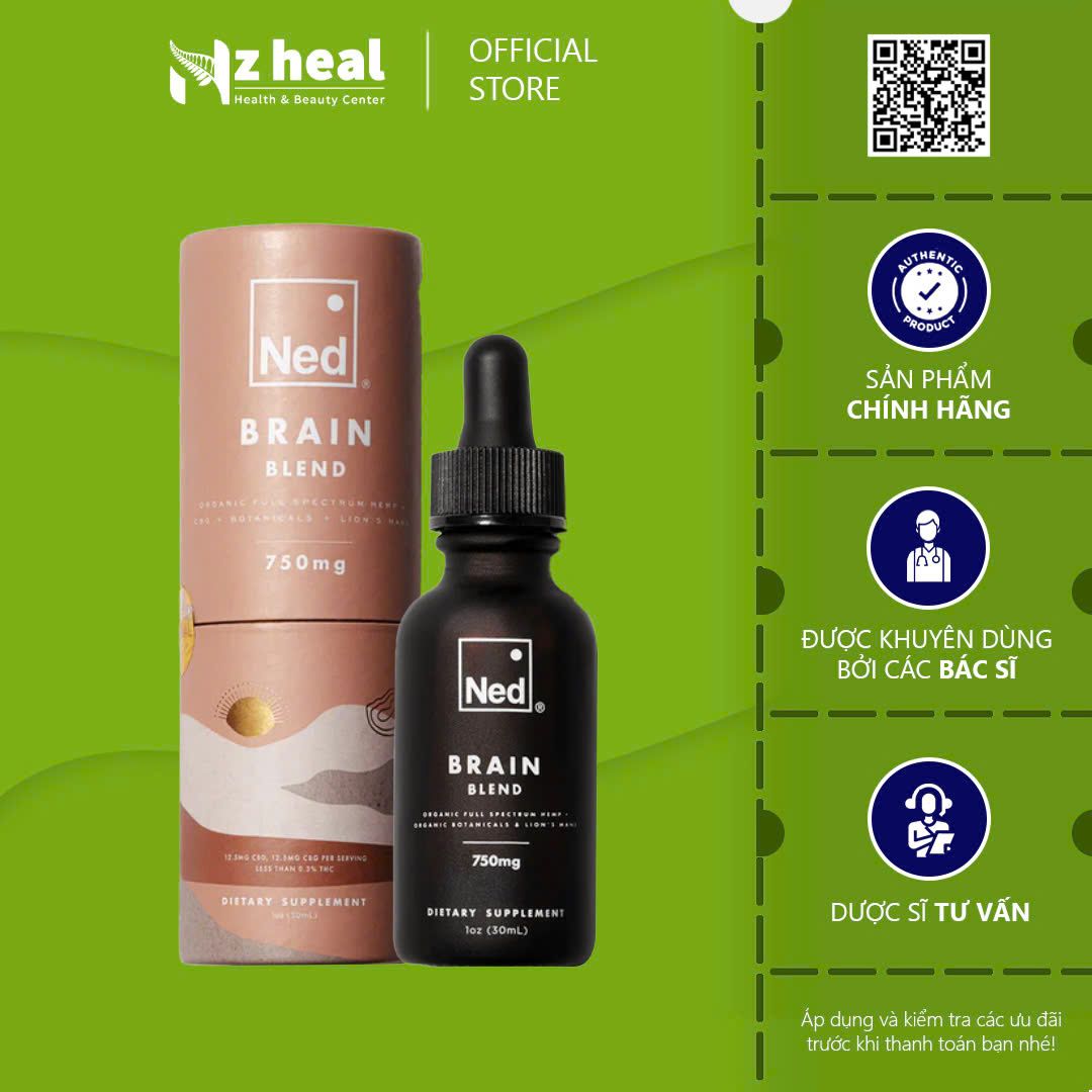 Tinh dầu tăng cường năng lượng, hỗ trợ trí não Ned Brain Blend (30ml)