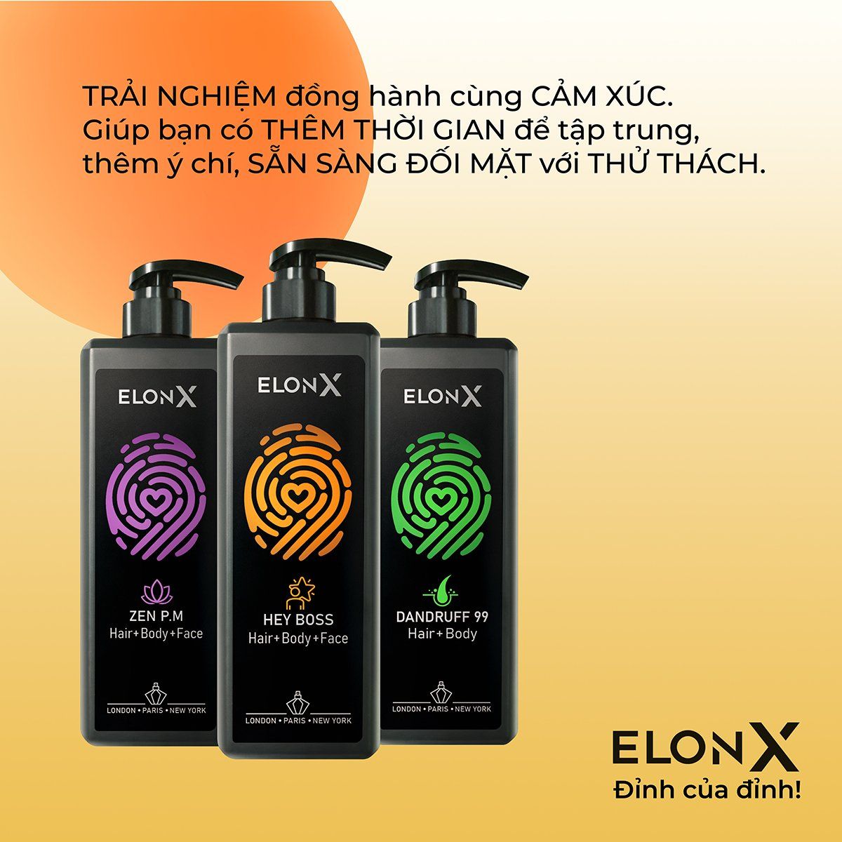 Dầu gội ELONX HEYBOSS 3 trong 1 cho nam - hương nước hoa - sữa tắm gội (sáng - 680gr) - Thùng 20 chai