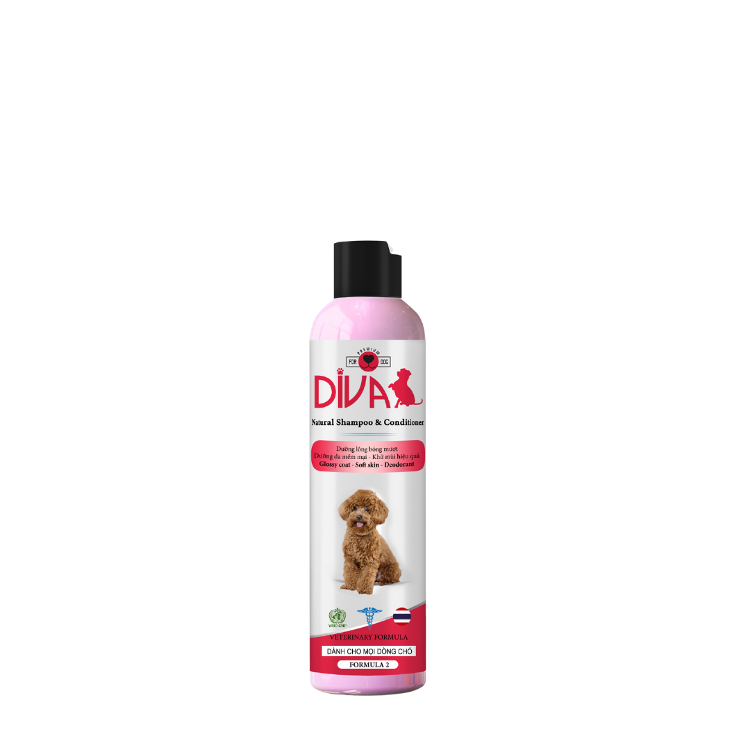  Sữa tắm chó dưỡng ẩm khử mùi DIVA Hồng 260ml 