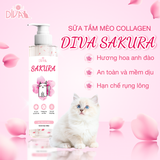  [MUA 1 TẶNG 2: 1 LÌ XÌ + 1 SẢN PHẨM DIVA] Sữa tắm mèo collagen anh đào DIVA Sakura 265ml 