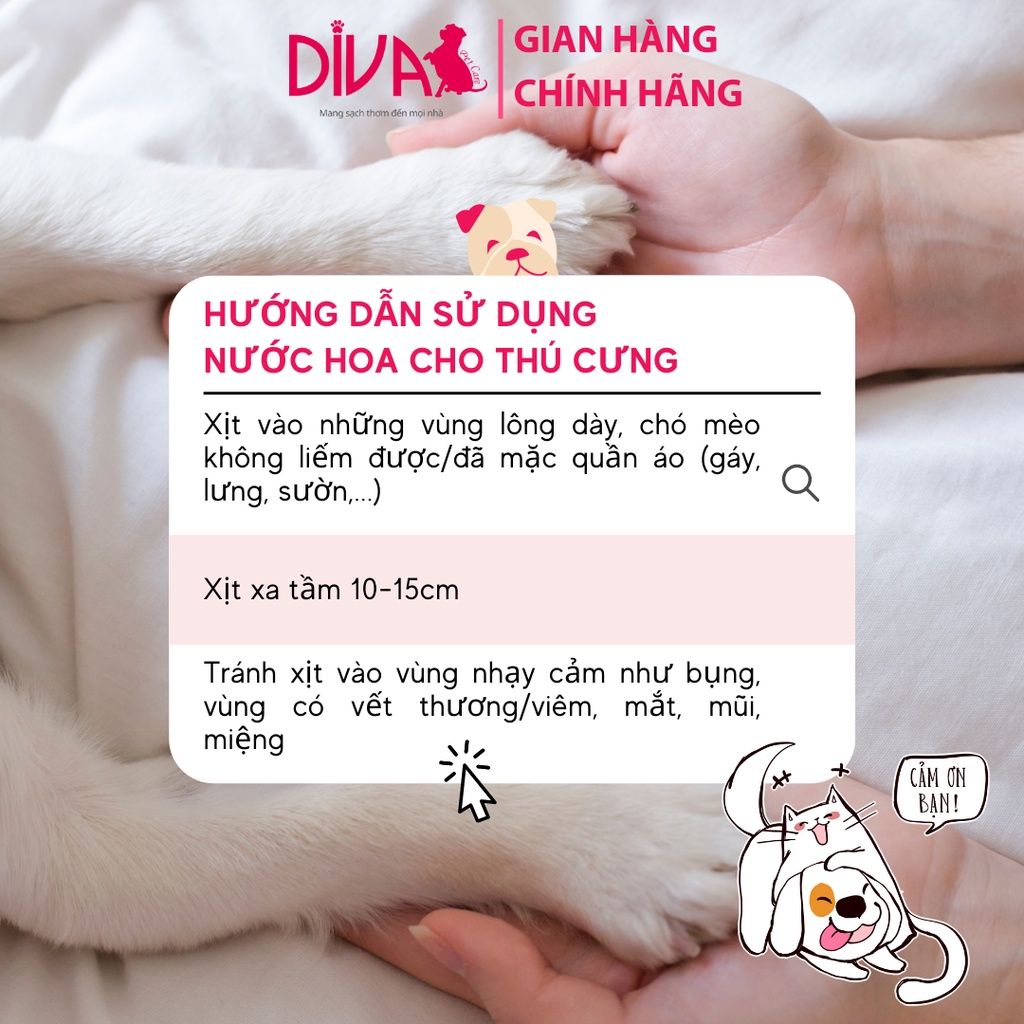  Nước hoa cao cấp dành cho thú cưng DIVA Blooming Peony - Hương hoa dịu ngọt 2.5ml 