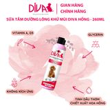  Sữa tắm chó dưỡng ẩm khử mùi DIVA Hồng 260ml 