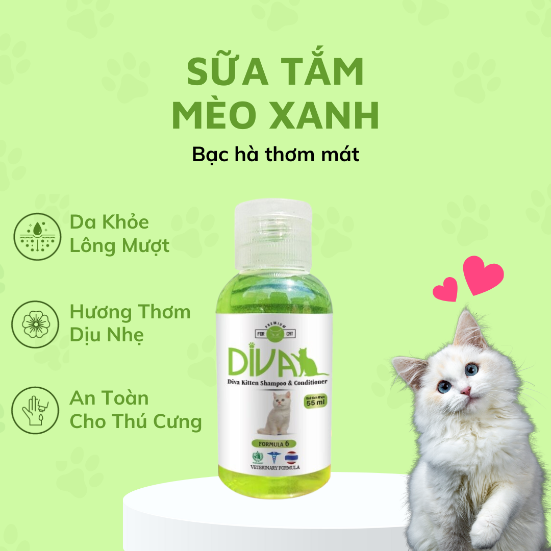  Sữa tắm mèo DIVA Kitten gel 55ml 