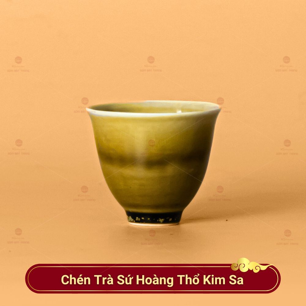 Chén Trà Sứ Hoàng Thổ Kim Sa