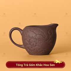 Tống Trà Gốm Khắc Hoa Sen