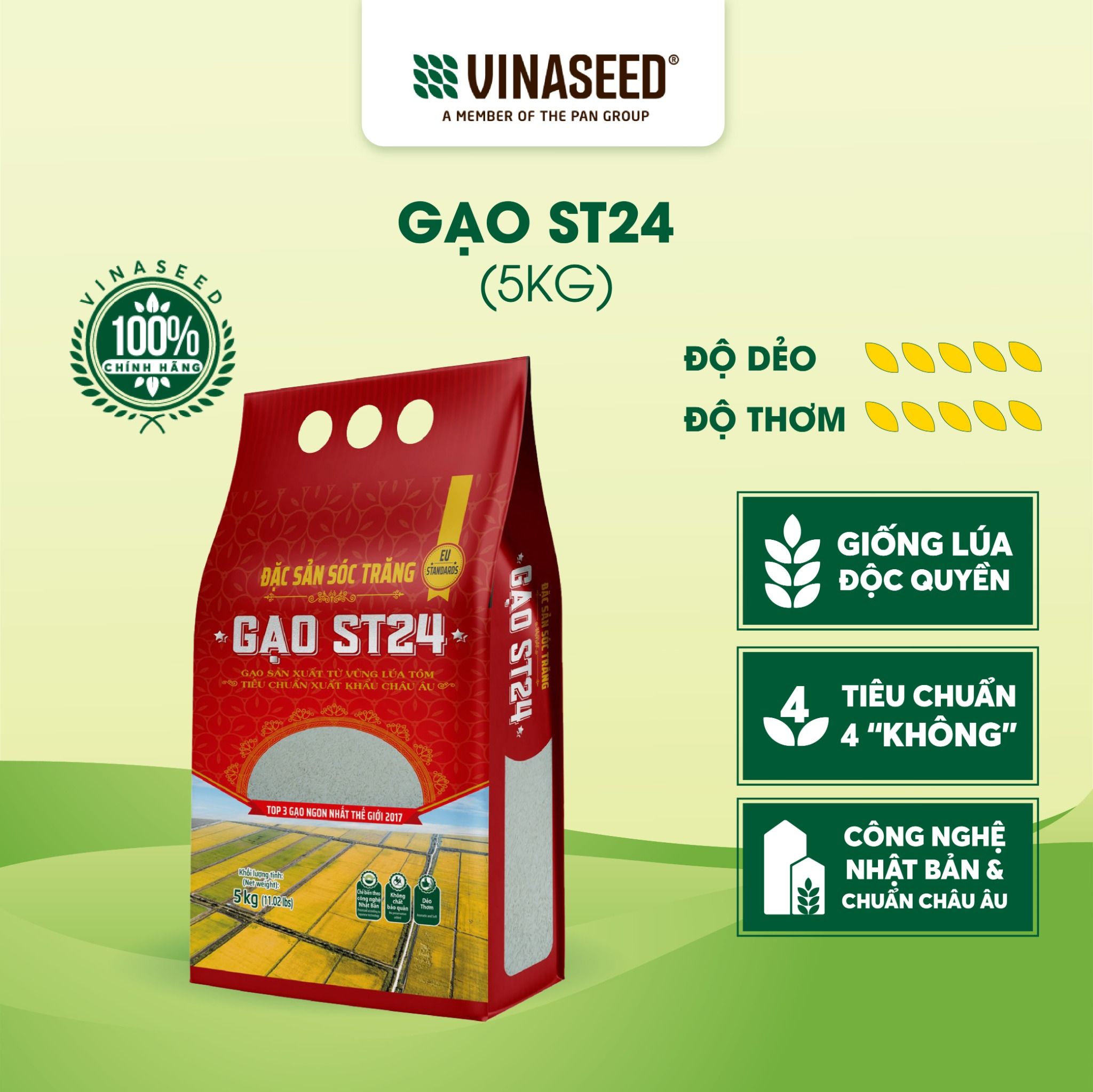  Gạo ST24 Vinaseed Túi 5Kg 