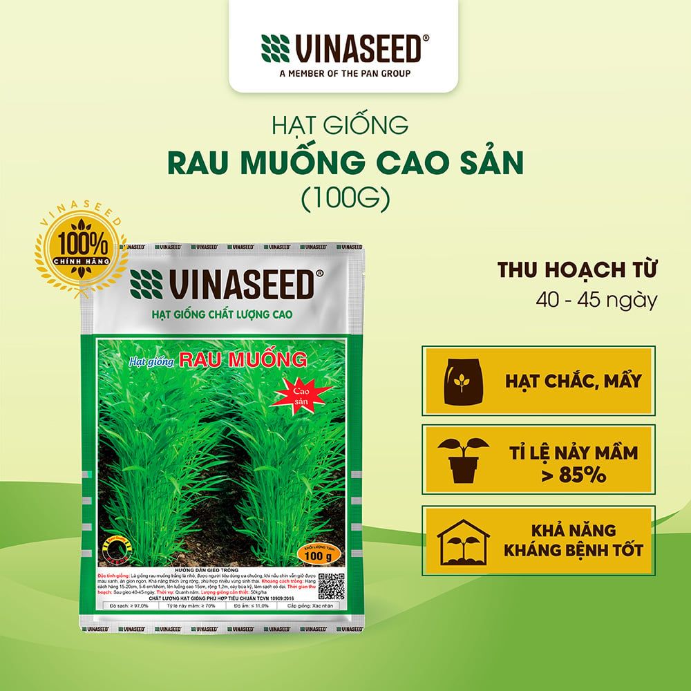  Hạt giống Rau muống Cao sản Vinaseed túi 100g 