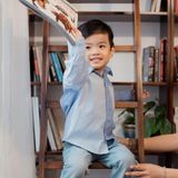  Áo sơ mi bé trai phối màu thiết kế Cutekids 