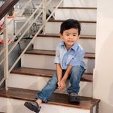  Áo sơ mi bé trai phối màu thiết kế Cutekids 