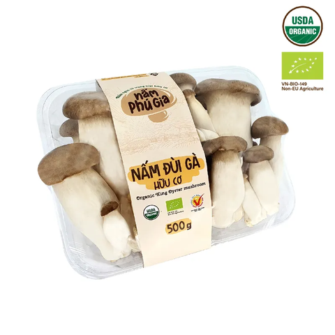  Nấm Đùi Gà tươi | Hữu cơ | Khay | 500g 