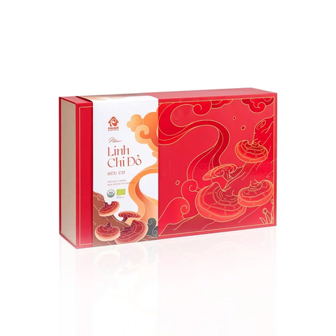  Hộp quà tặng | Nấm Linh Chi Đỏ hữu cơ | Nguyên chiếc | 500g 