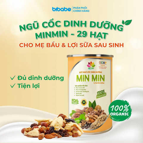 Ngũ cốc dinh dưỡng cho mẹ bầu và cho con bú MINMIN 500g - 29 LOẠI HẠT