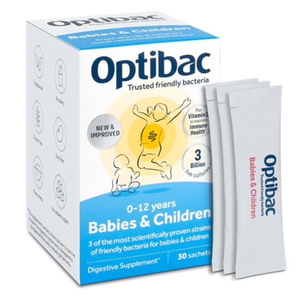 Men vi sinh Optibac Probiotics Anh hộp 30 gói cho trẻ từ 0 - 12 tuổi