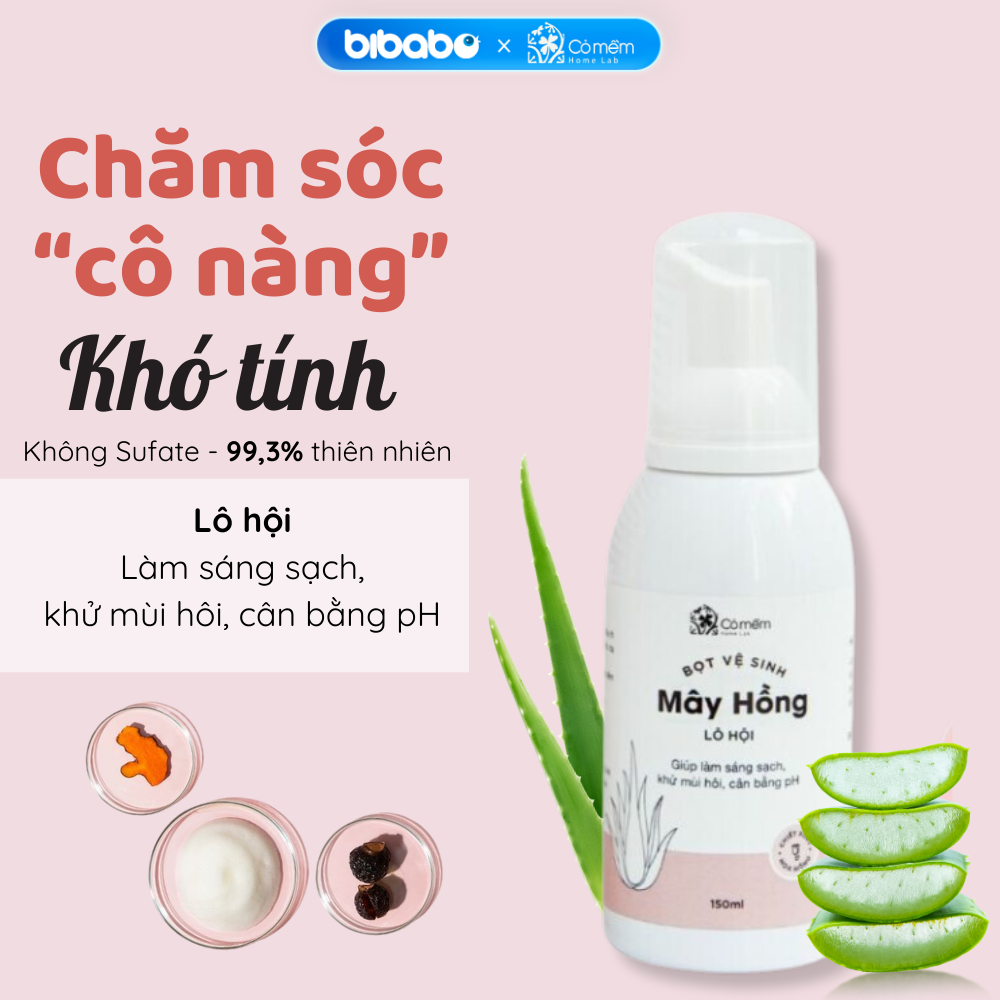 Bọt vệ sinh phụ nữ Mây Hồng Cỏ Mềm 150ml