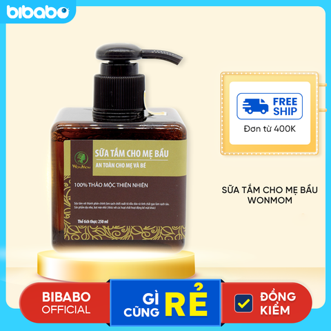 Sữa tắm thảo mộc dưỡng ẩm mềm mịn da cho mẹ bầu Wonmom 250ml