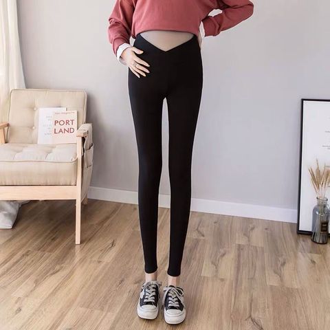 Quần legging bầu Lynafa cạp chéo cotton tici cao cấp