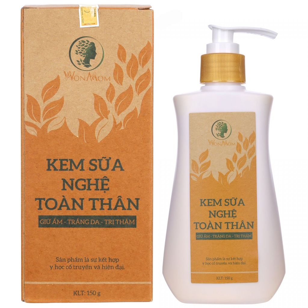 Kem sữa nghệ toàn thân WonMom chai 150g