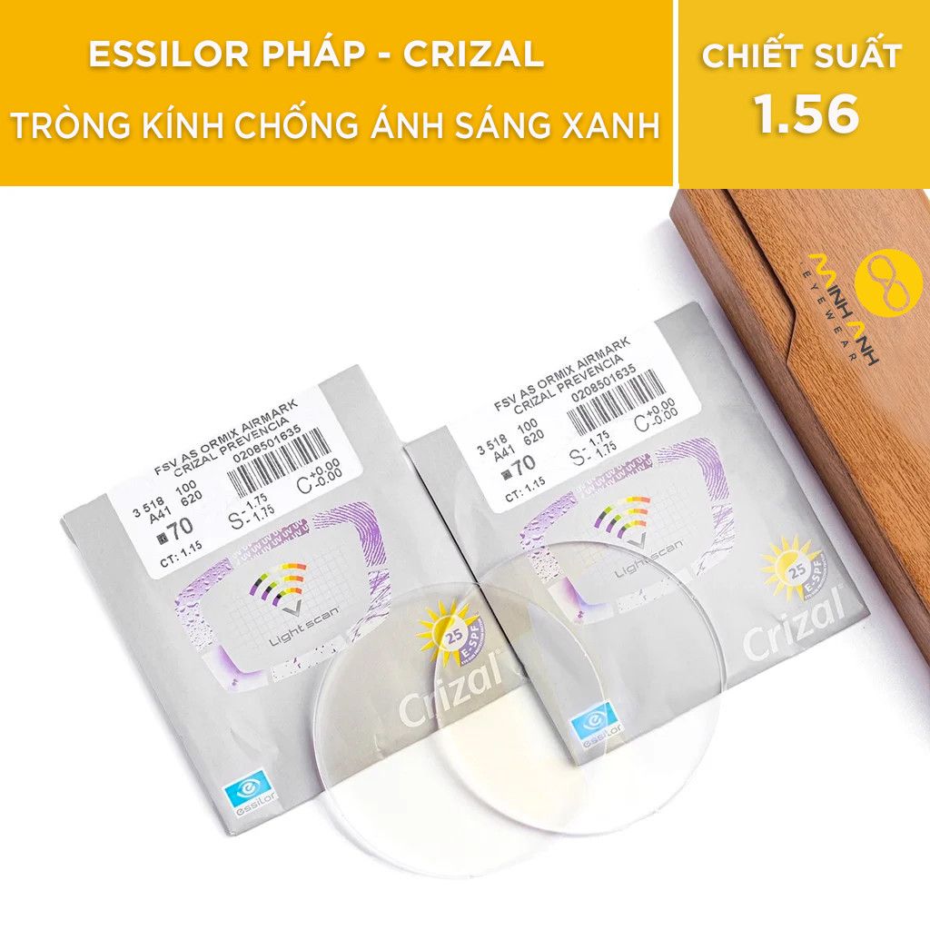  Tròng Essilor Crizal - Chiết Suất 1.56 