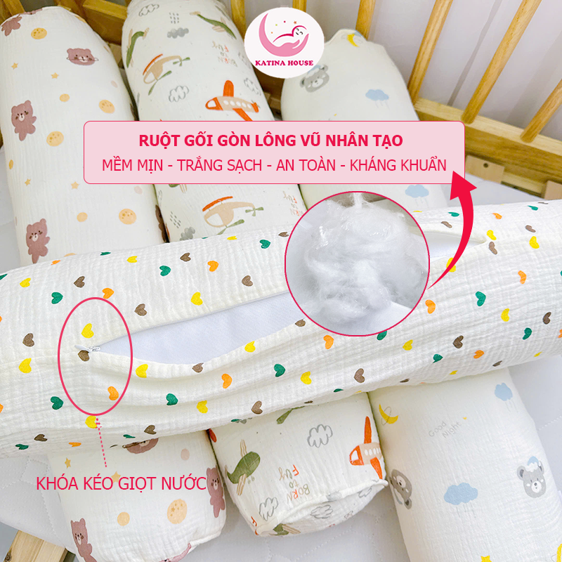 Gối ôm cho bé vải Muslin