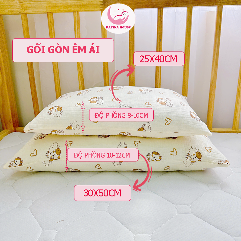 Gối nằm cho bé vải Muslin