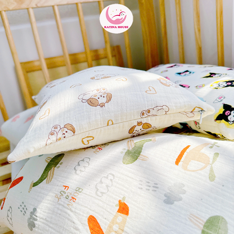 Gối nằm cho bé vải Muslin