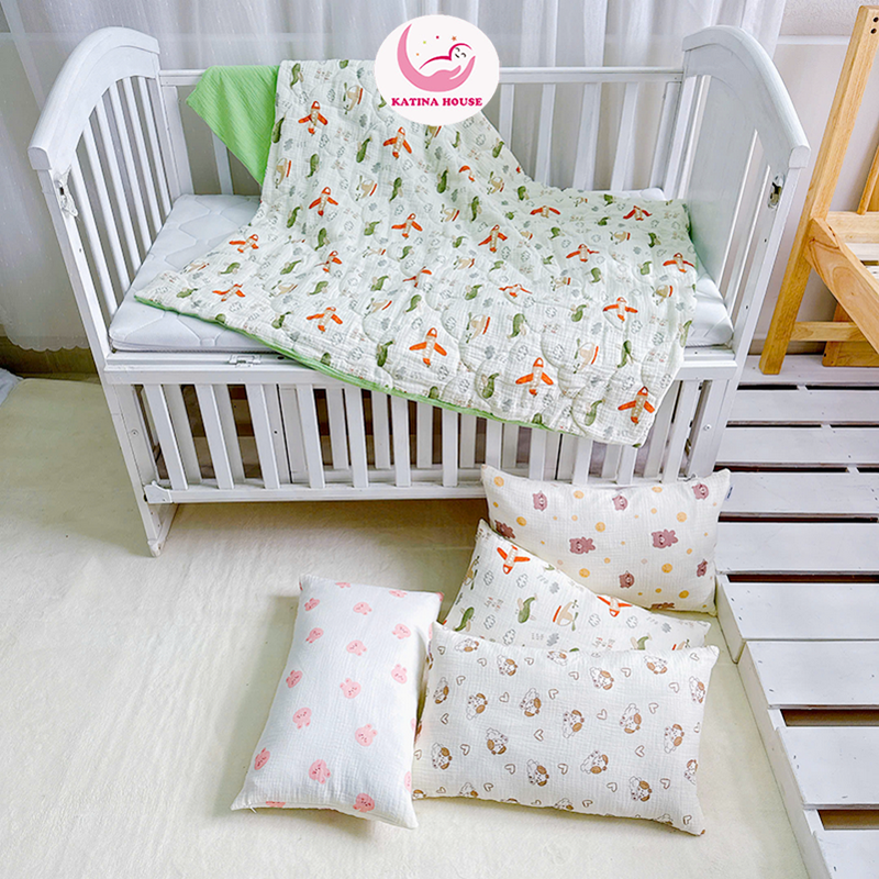 Bộ chăn gối cho bé/ Muslin